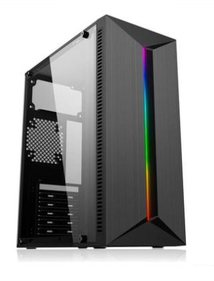 Gabinete Gamer S/fonte Pixxo Ge-3202 Preto Frontal C/led Rgb