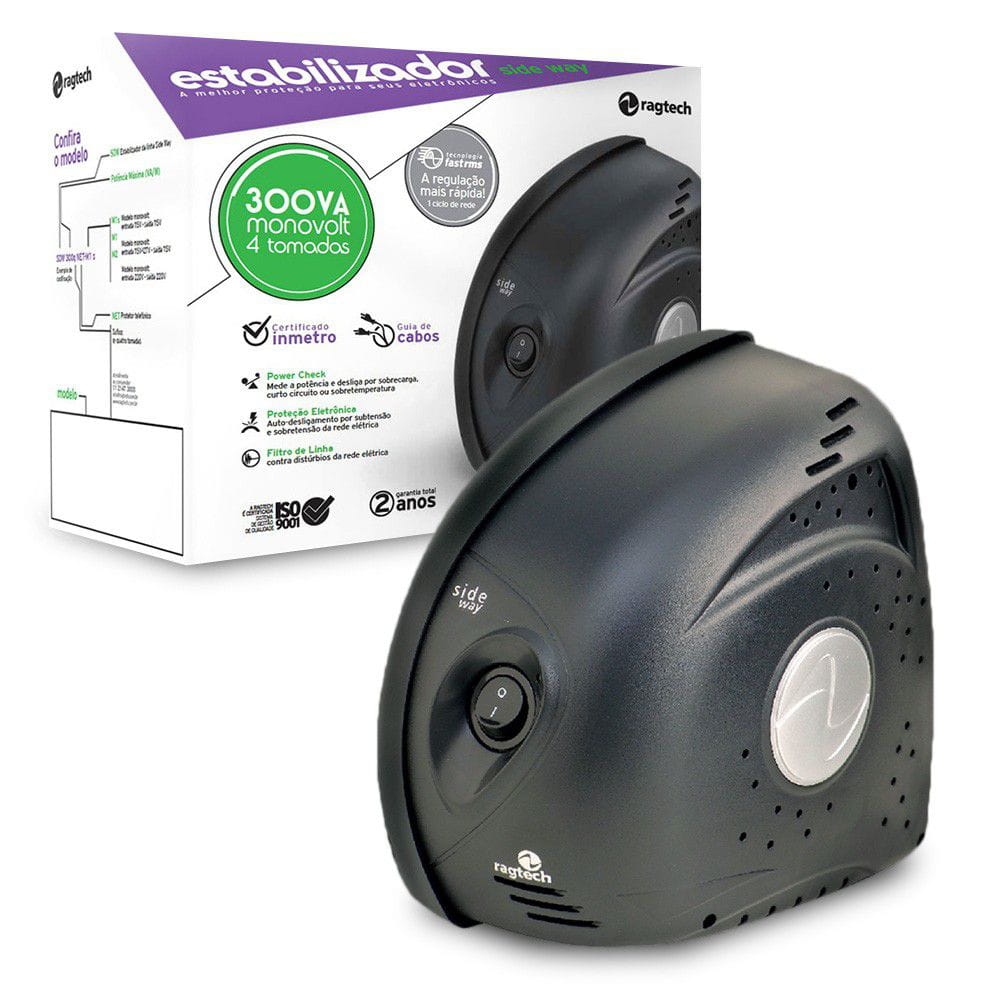 Estabilizador  300va Mono Sdw 300qn Ragtech Preto 23sdw5301